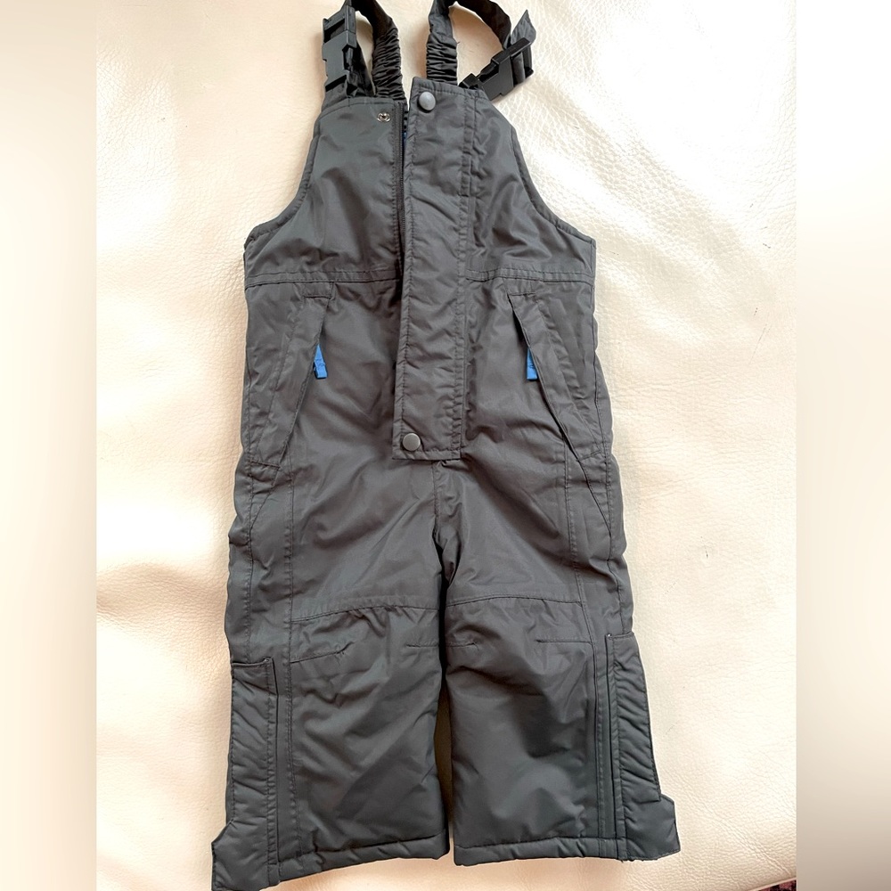 Quality Fleece Lined Waterproof Grey Unisex Baby Snowpants, European Brand